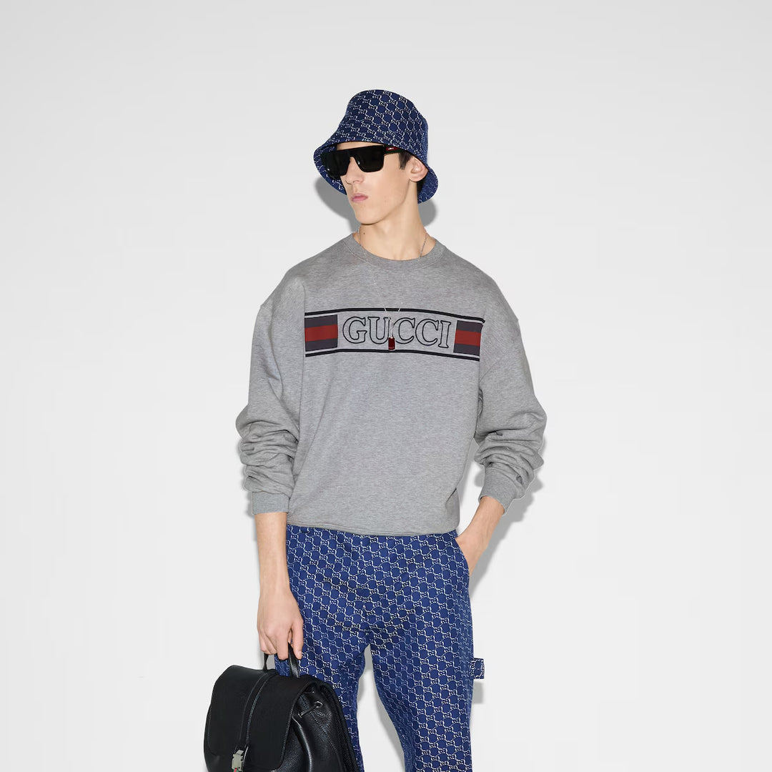 GUCCI COTTON JERSEY SWEATSHIRT WITH EMBROIDERY