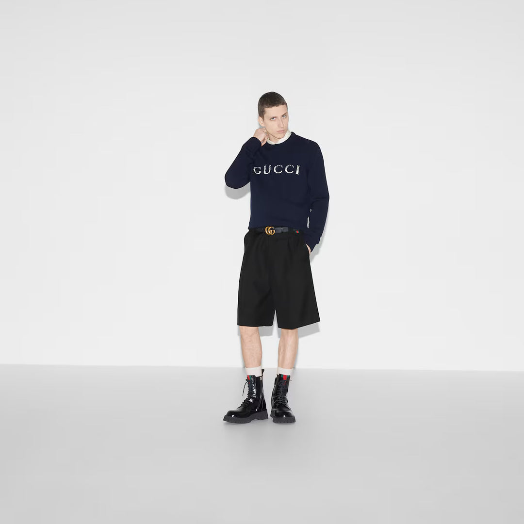 Gucci WOOL SWEATER WITH GUCCI INTARSIA