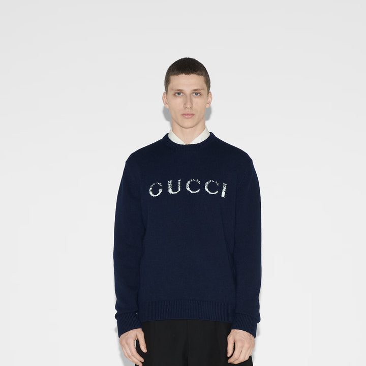 Gucci WOOL SWEATER WITH GUCCI INTARSIA