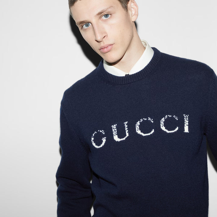 Gucci WOOL SWEATER WITH GUCCI INTARSIA