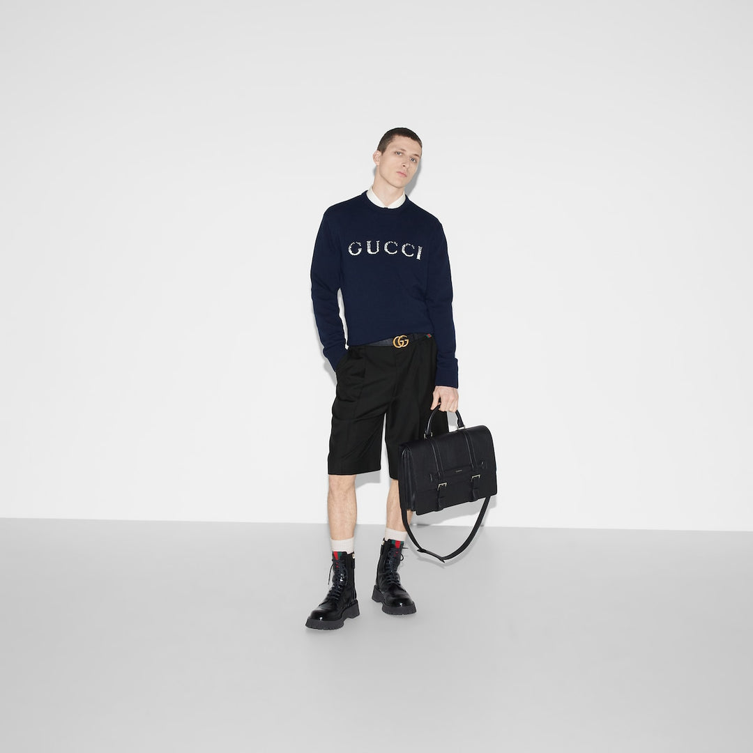 Gucci WOOL SWEATER WITH GUCCI INTARSIA