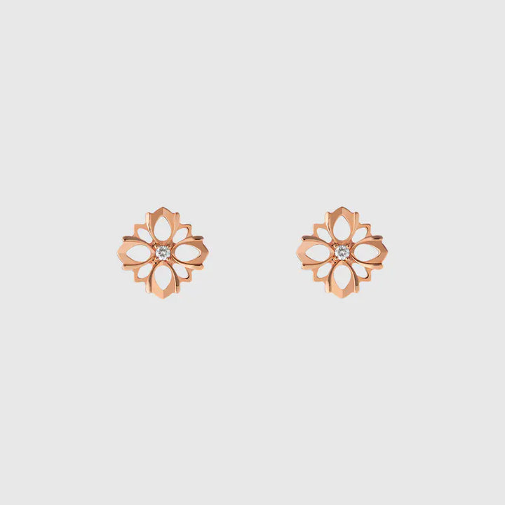 GUCCI FLORA 18K DIAMOND STUD EARRINGS
