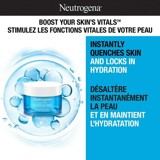 Neutrogena Hydroboost Facial gel-cream with hyaluronic acid, hydrating face moisturizer, Dermatologist Recommended, 47 mL
