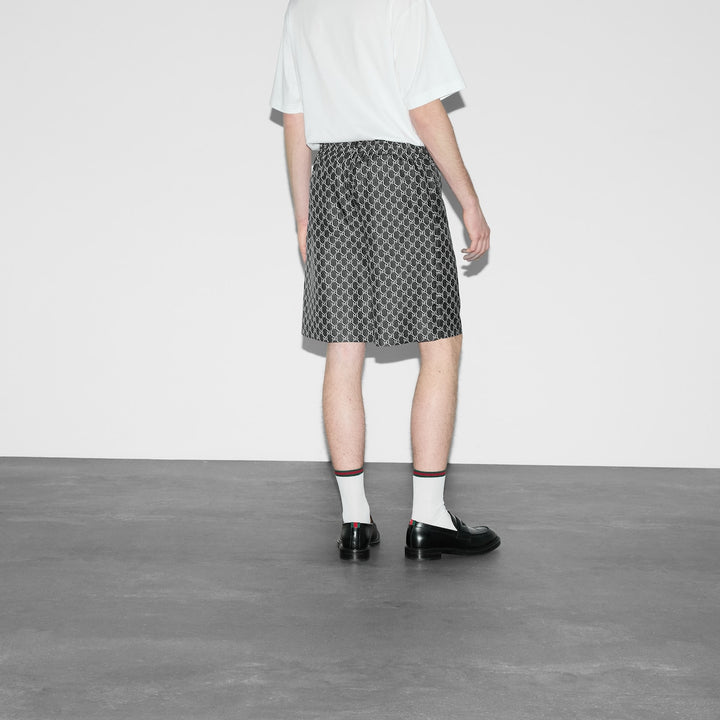 GUCCI PRINTED SILK TWILL SHORTS