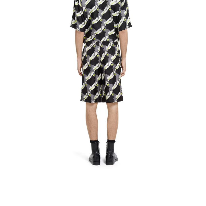 GUCCI SILK TWILL SHORTS WITH GG SHADOW