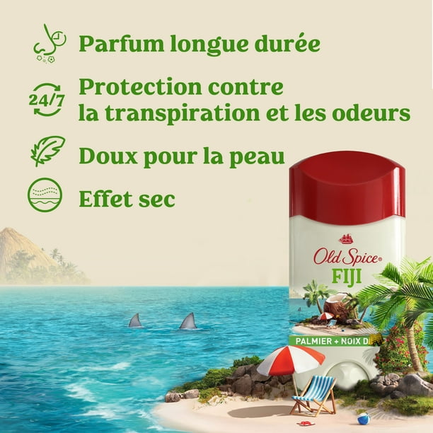 Old Spice Men's Antiperspirant & Deodorant Fiji with Palm Tree, 24/7 Sweat Protection, 73 g