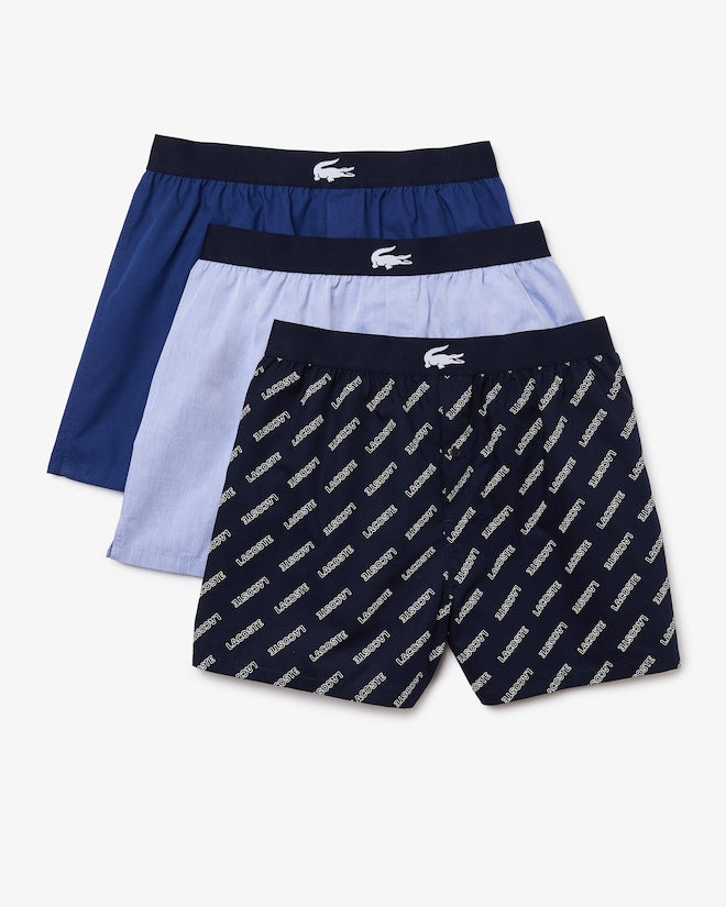 Lacoste Men's 3-Pack Cotton Poplin Boxers