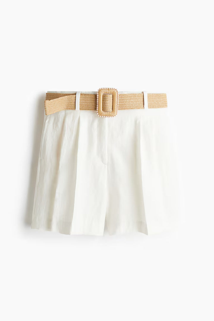 H&M BELTED TWILL SHORTS