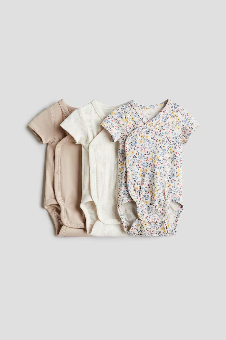 H&M 3-PACK WRAPOVER BODYSUITS