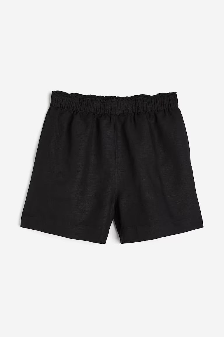 H&M LINEN-BLEND PULL-ON SHORTS