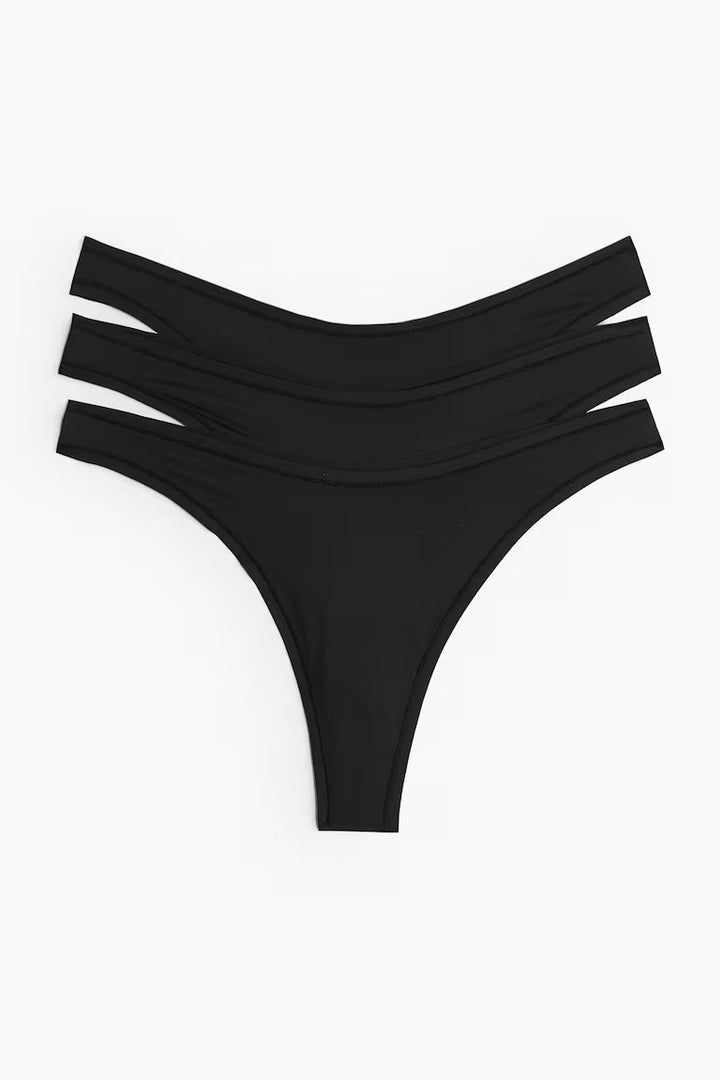 H&M 3-PACK MICROFIBER THONG BRIEFS