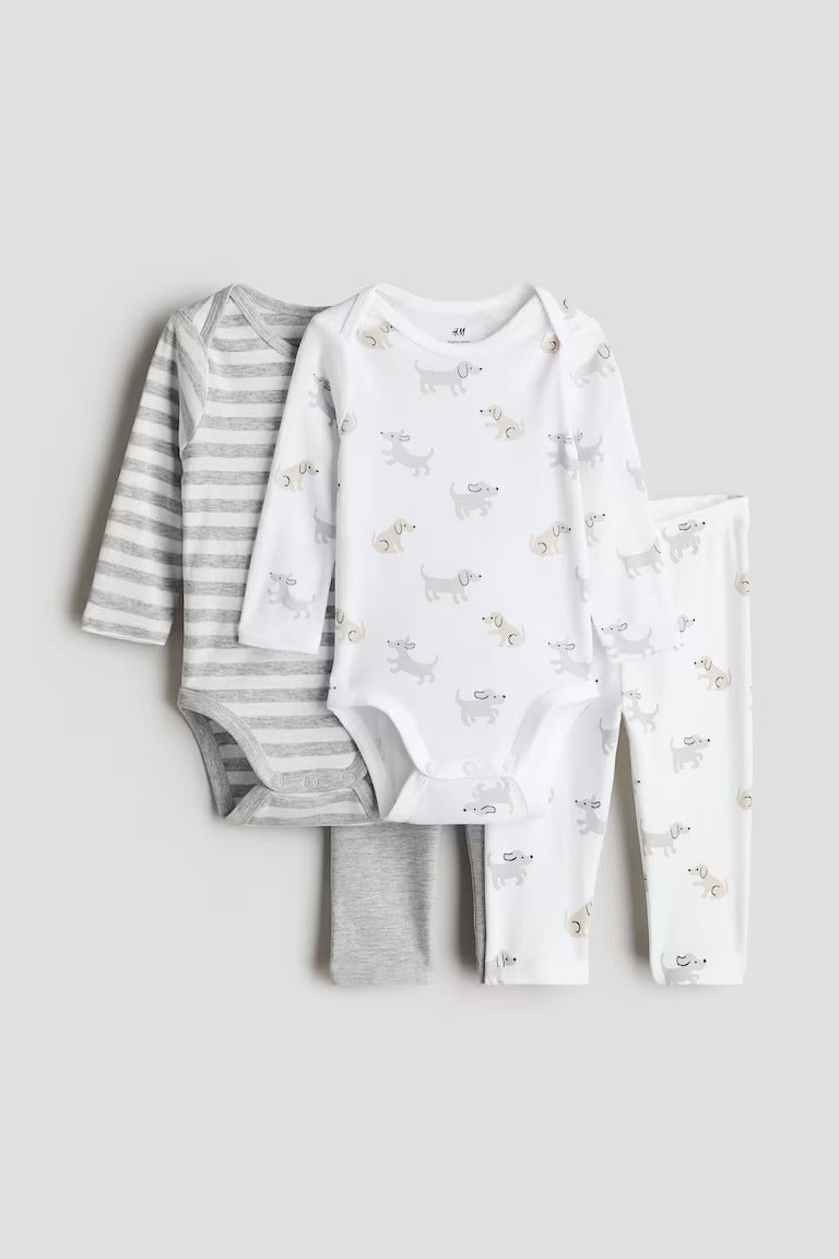 H&M 4-PIECE COTTON JERSEY SET