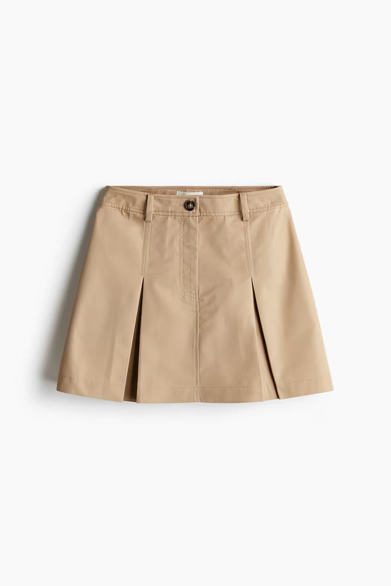 H&M PLEATED TWILL SKIRT