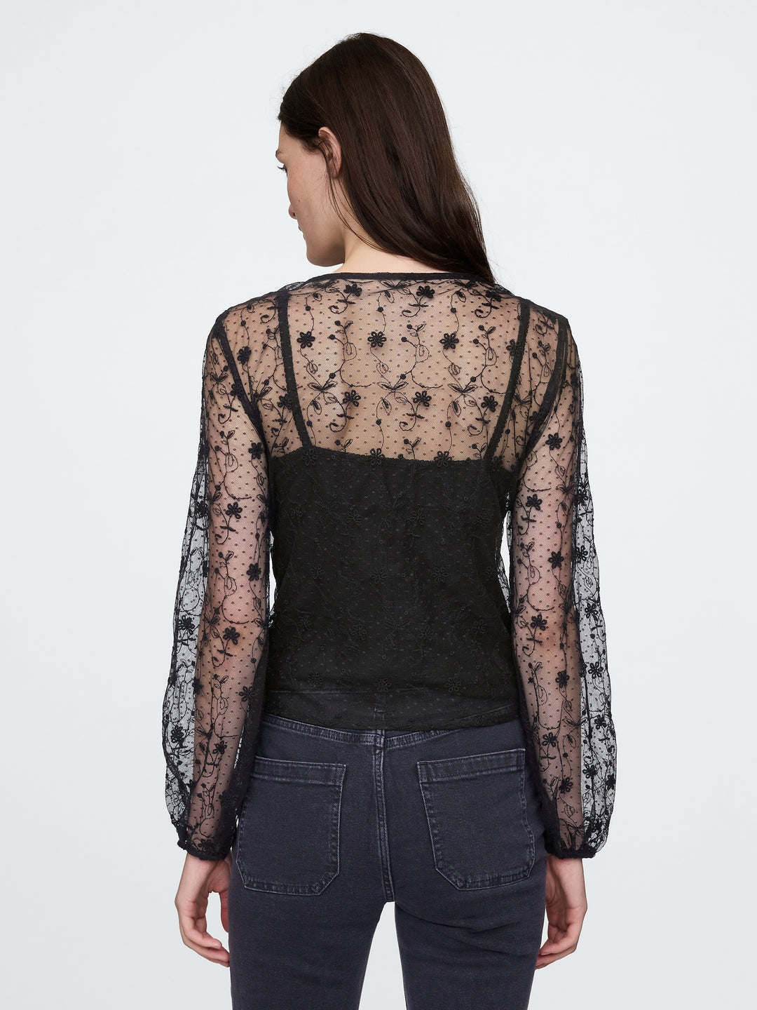 Gap Recycled Lace Ruffle Top