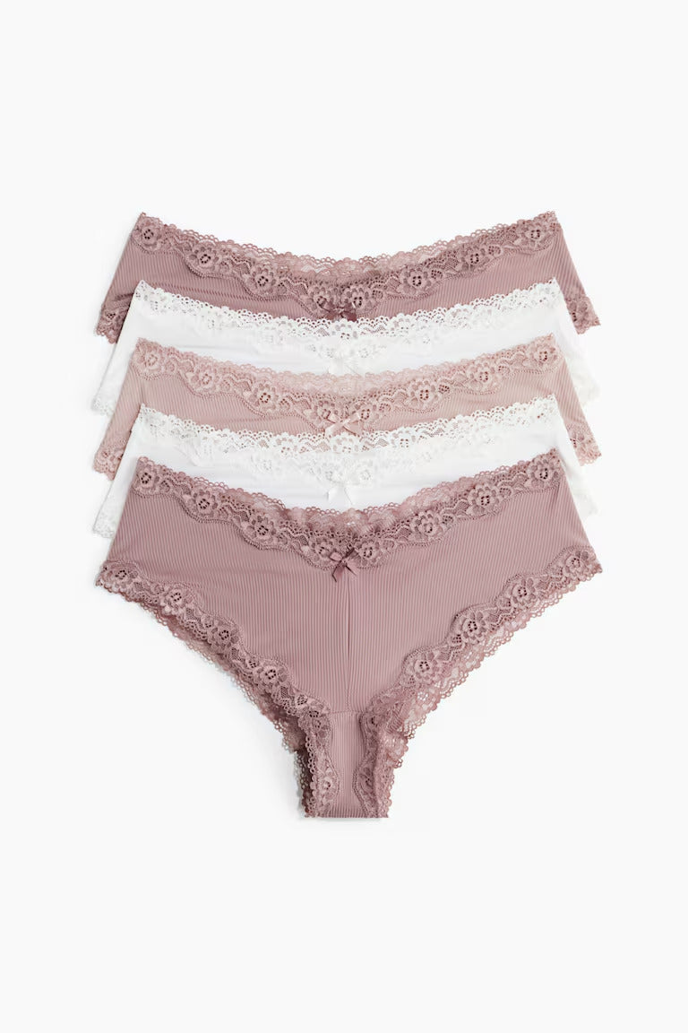 H&M 5-PACK MICROFIBER HIPSTER BRIEFS
