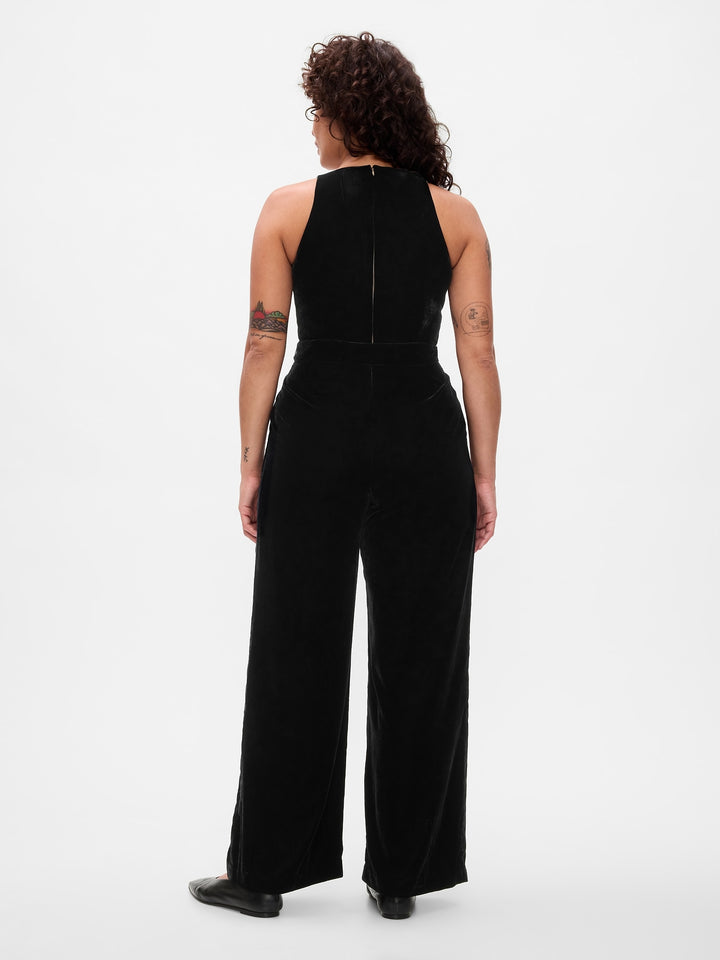 Gap Recycled Velvet V-Neck Jumpsuit