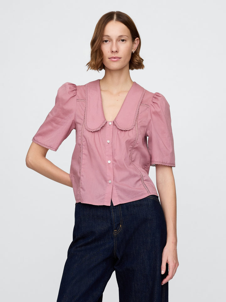 Gap Lace Peter Pan Collar Top