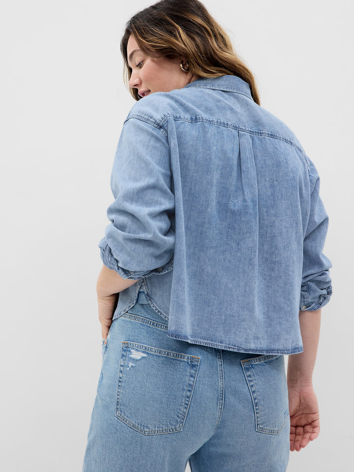 Gap Cropped Denim Shirt