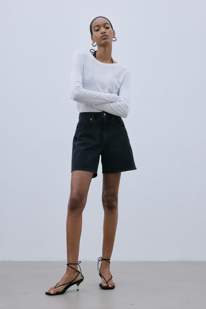 H&M HIGH WAIST DENIM SHORTS