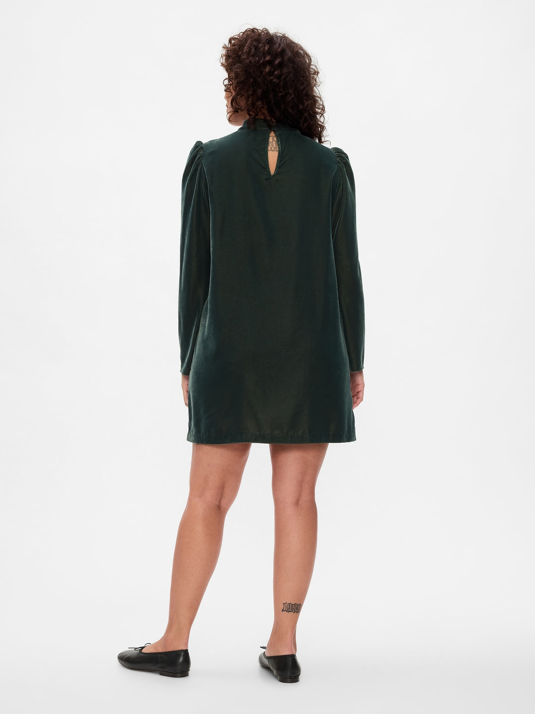 Gap Recycled Velvet Puff-Sleeve Mini Dress