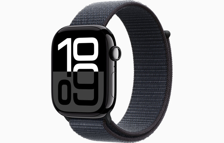 Apple Watch Series 10 GPS + Cellular, 46mm Silver Aluminum Case with Ink Sport Loop