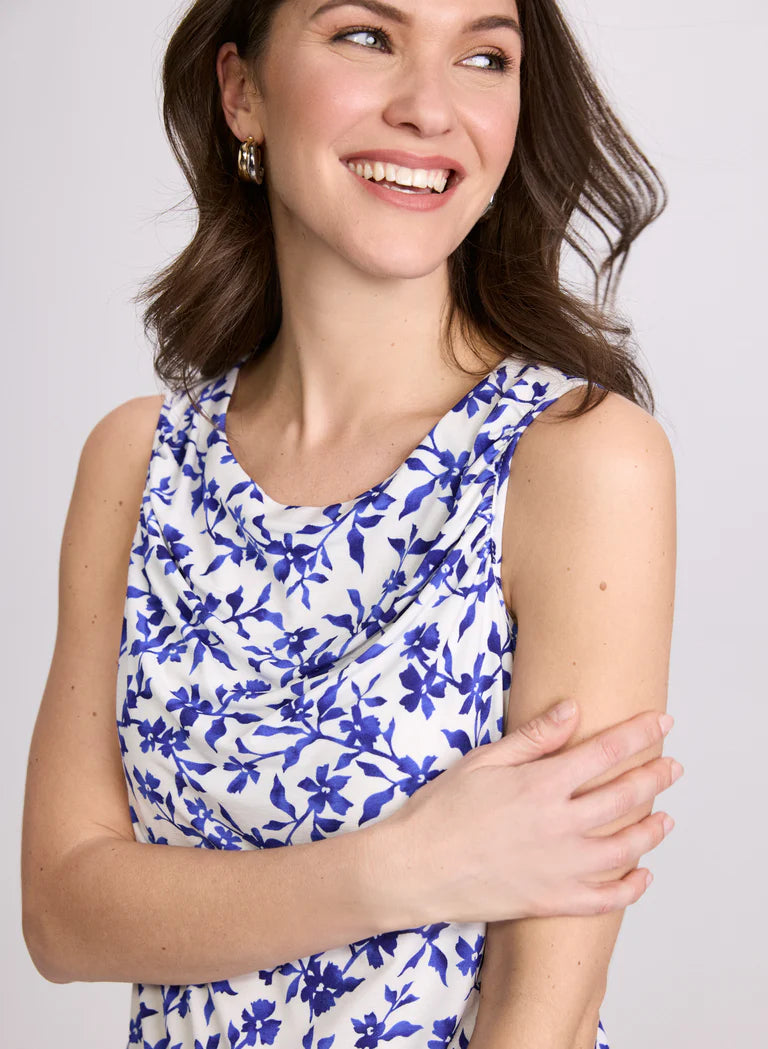 LAURA Floral Draped Top