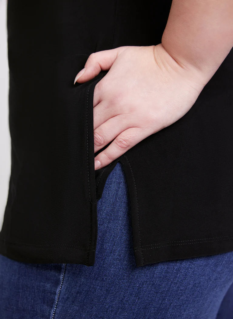 LAURA Joseph Ribkoff - Tonal Trim Polo Top