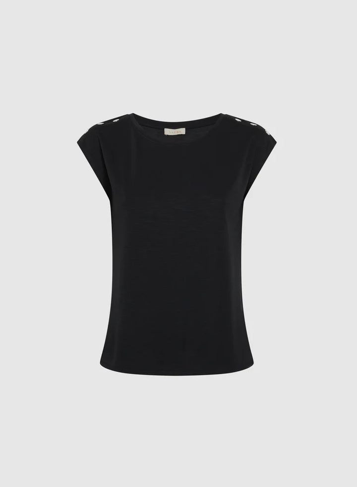 LAURA Metallic Button T-Shirt