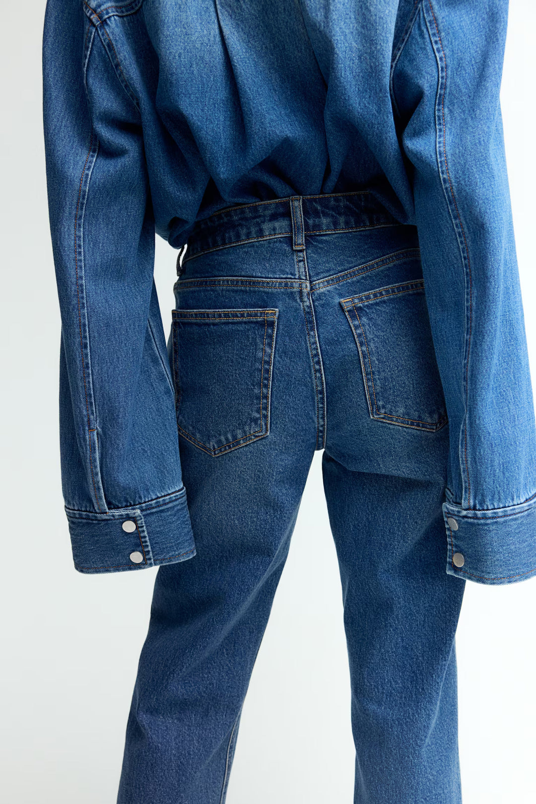 H&M High Rise Slim Straight Ankle Jeans