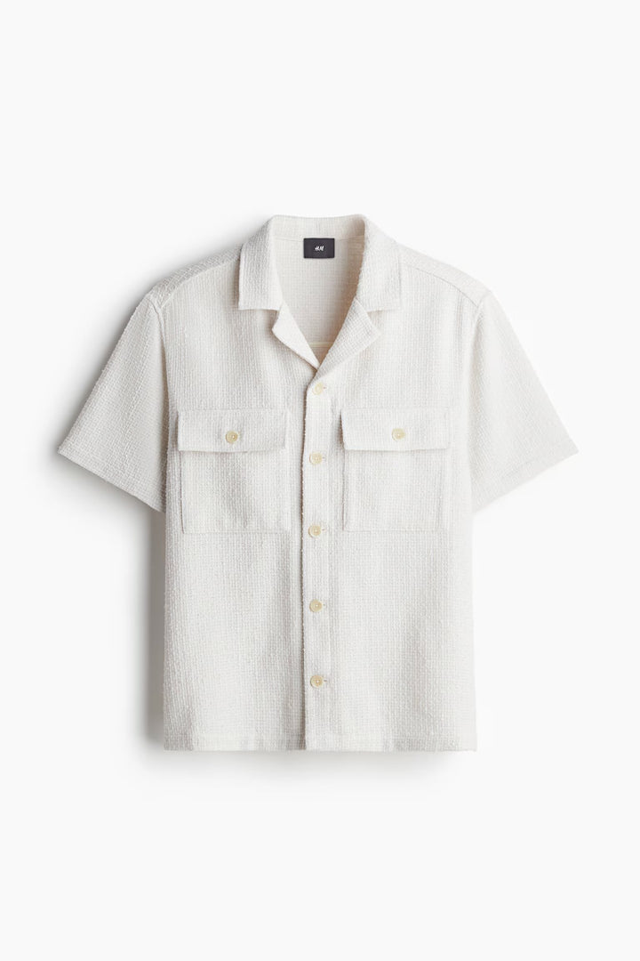 H&M Regular Fit Bouclé Resort Shirt