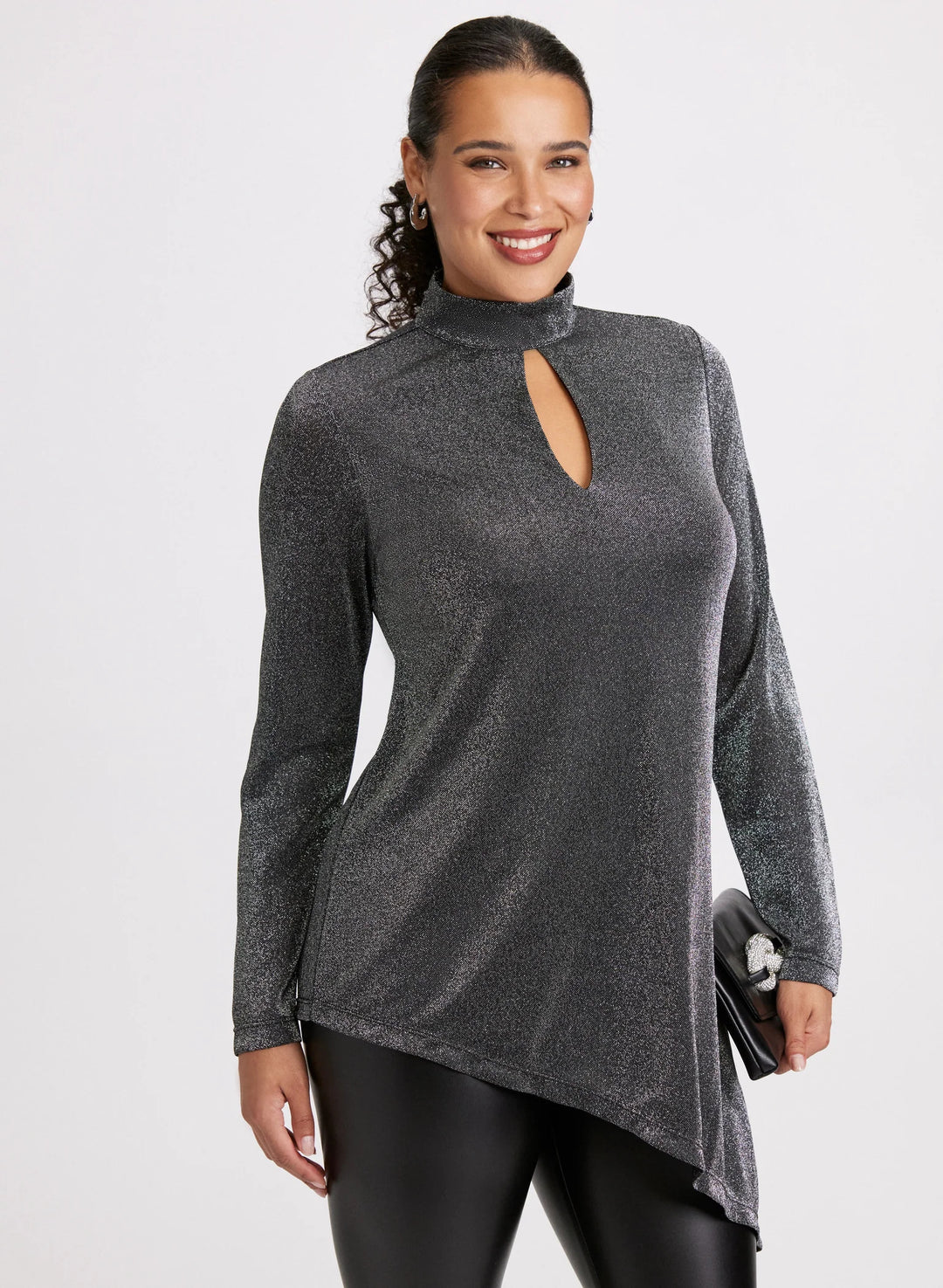LAURA Metallic Asymmetrical Tunic