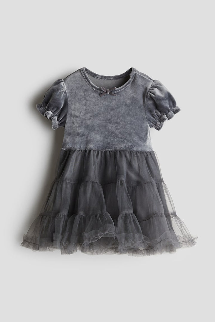H&M Velour Dress with Tulle Skirt