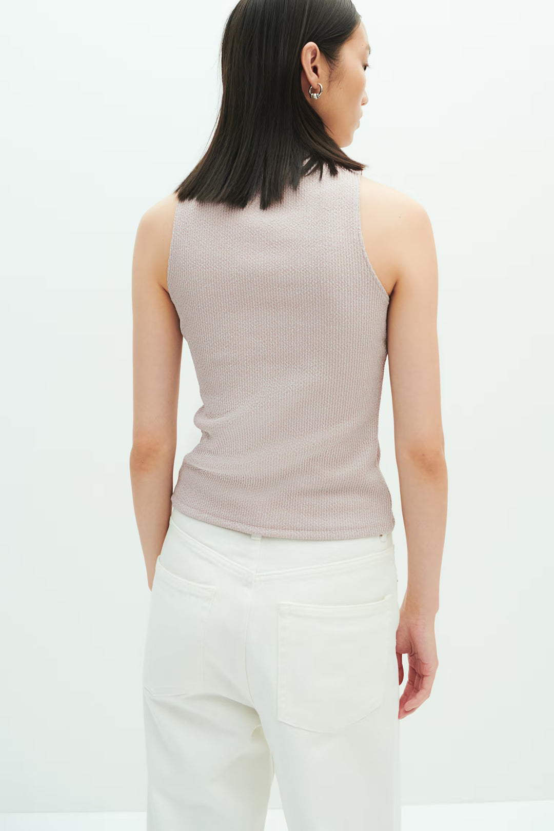 H&M Glittery Mock Turtleneck Sleeveless Top