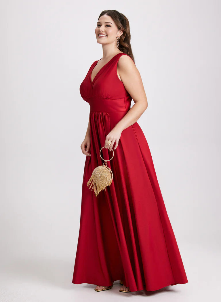 LAURA Plunging Neckline Maxi Dress