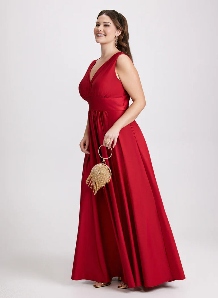 LAURA Plunging Neckline Maxi Dress