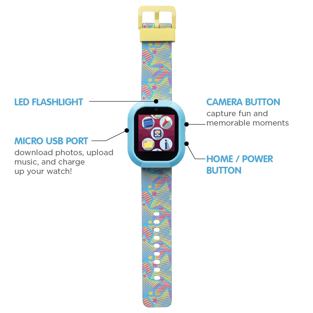 iTech Junior Kids iTech Jr Star Silicone Strap Smartwatch with Kids On Ear Light up Bluetooth Headphones