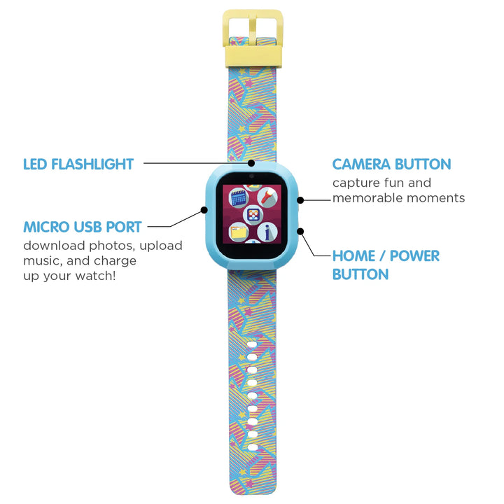 iTech Junior Kids iTech Jr Star Silicone Strap Smartwatch with Kids On Ear Light up Bluetooth Headphones