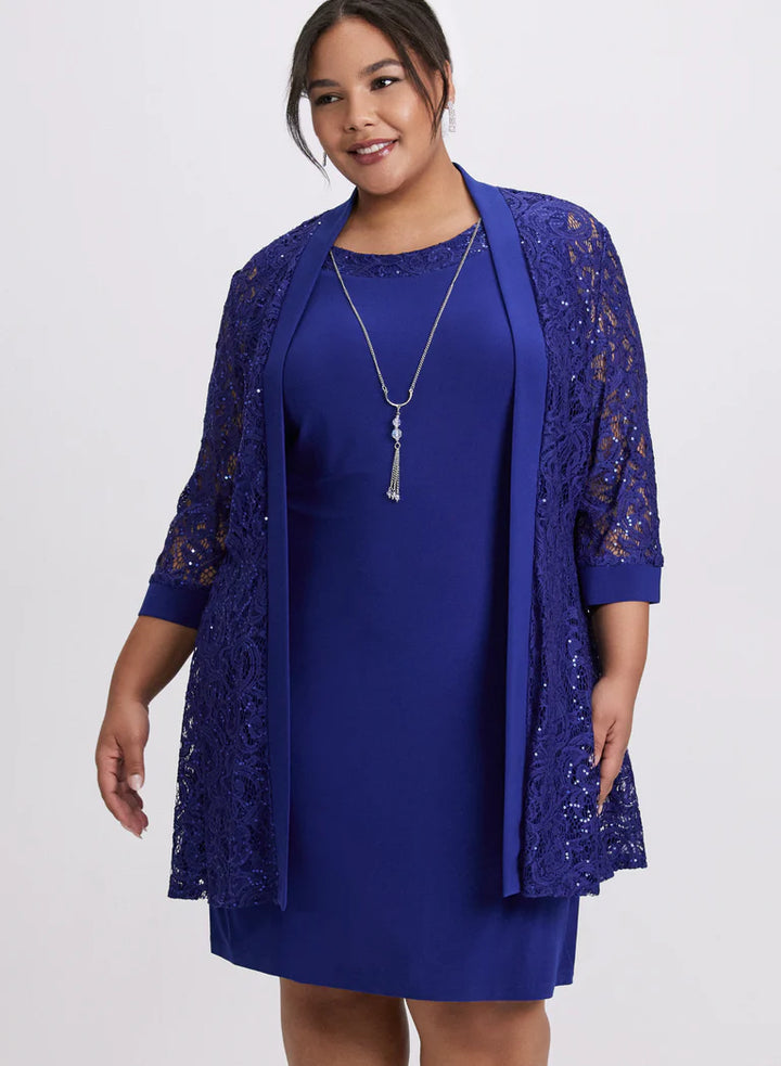 LAURA Sequined Lace Jacket & Dress Set