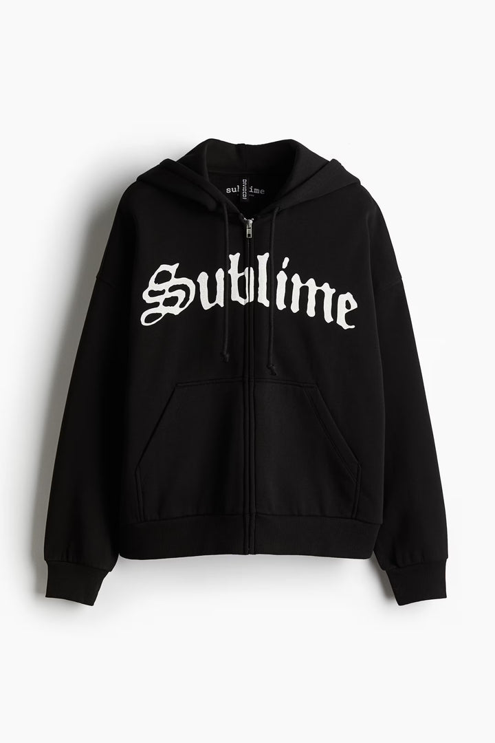 H&M Oversized Hooded Jacket with Motif