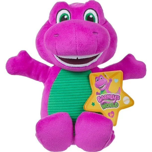 Fisher-Price Barney’s World 6.5-Inch Plush Barney Toy Dinosaur for Toddlers & Preschool Kids