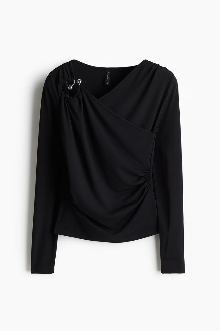 H&M Draped-Detail Jersey Top
