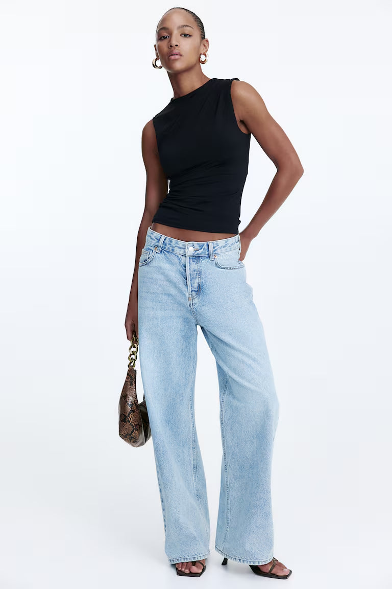 H&M DRAPED SLEEVELESS TOP