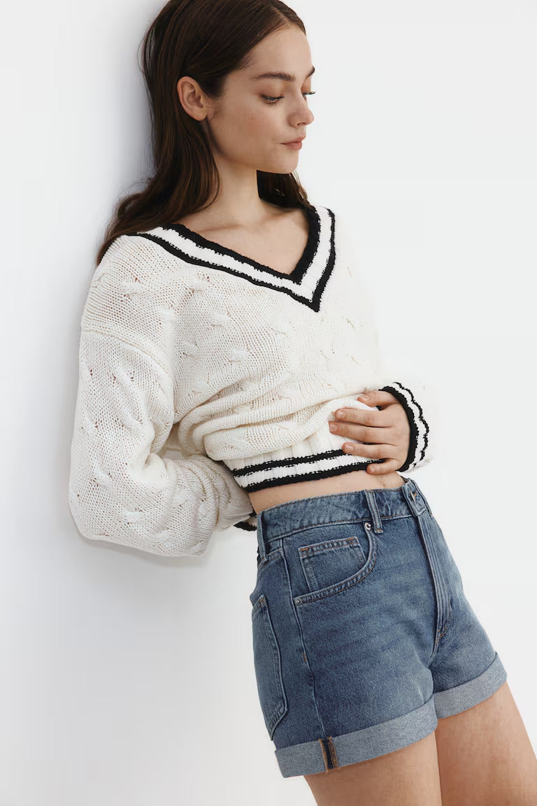 H&M HIGH-WAIST DENIM SHORTS