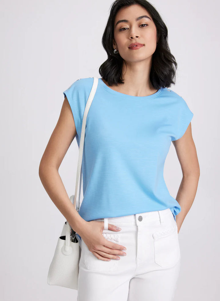 LAURA Metallic Button T-Shirt