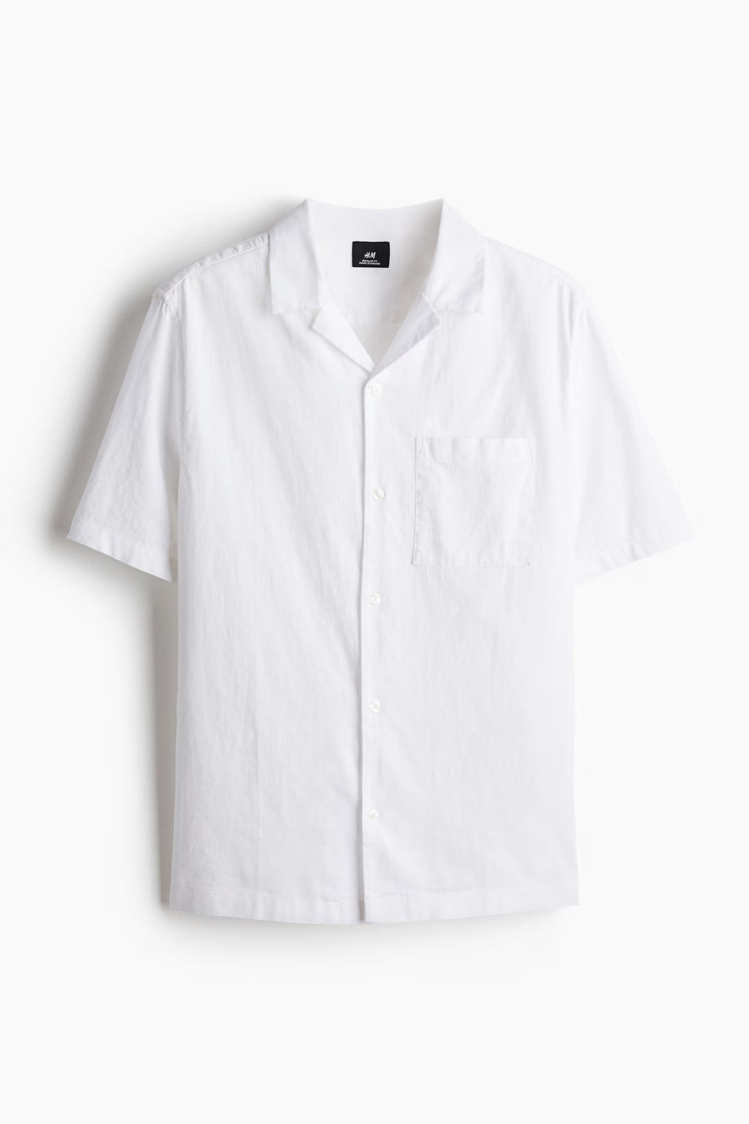 H&M Regular-Fit Short-Sleeved Linen-Blend Shirt