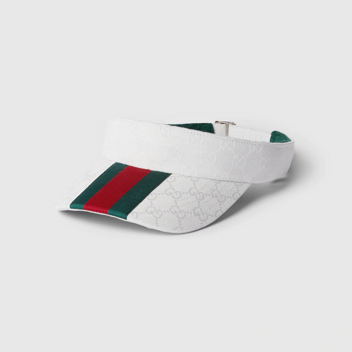 GUCCI ORIGINAL GG CANVAS VISOR WITH WEB