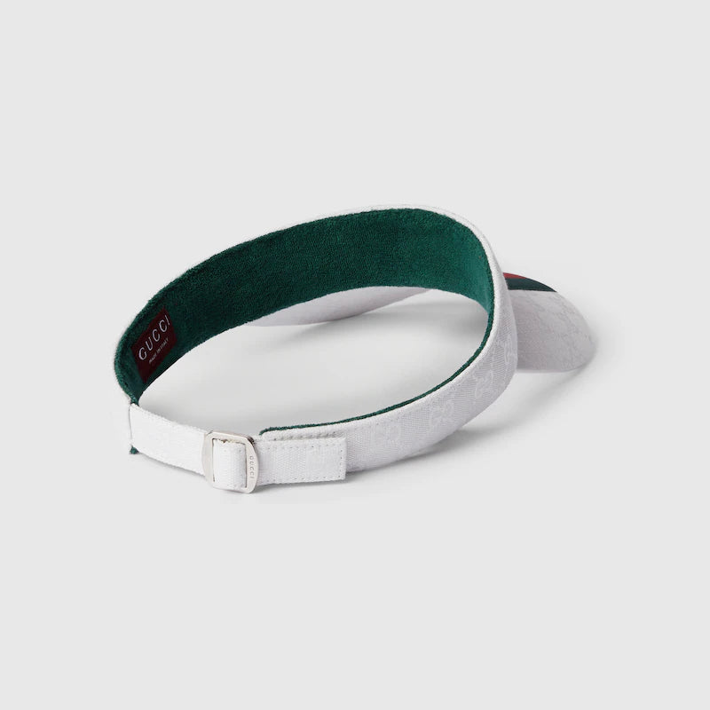 GUCCI ORIGINAL GG CANVAS VISOR WITH WEB