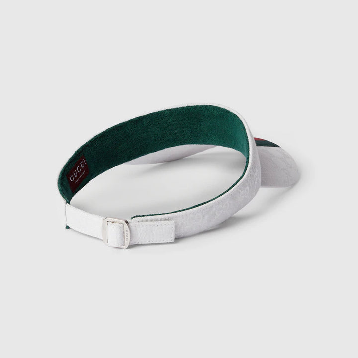 GUCCI ORIGINAL GG CANVAS VISOR WITH WEB
