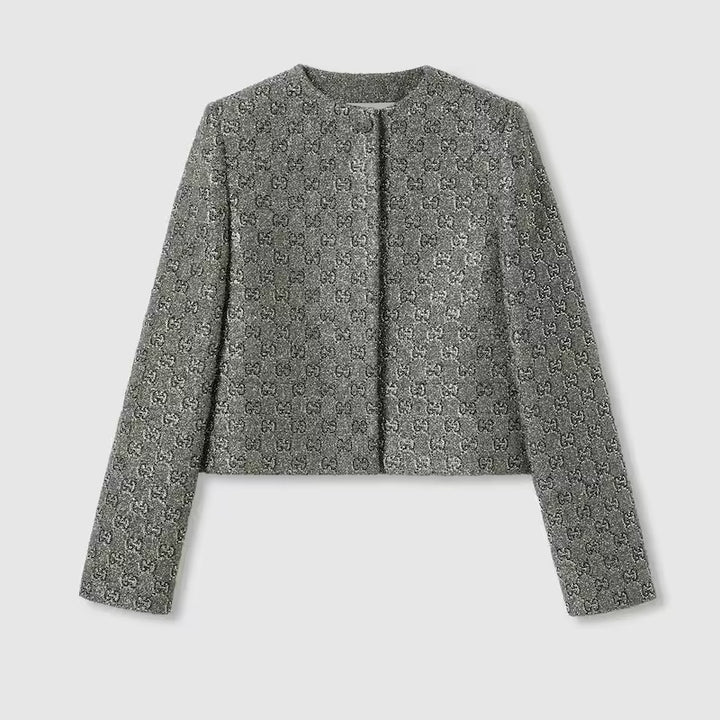 GUCCI Embroidered GG wool tweed jacket