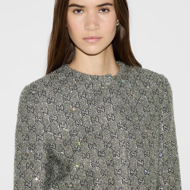 GUCCI Embroidered GG wool tweed jacket